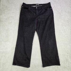 EILEEN FISHER Black Organic Cotton Trouser Jeans Women's 36x25 Straight Crop